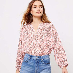 LOFT VINE RUFFLE BLOUSE